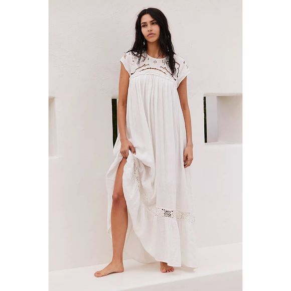 Free People Cutwork Tee Maxi Dress - Picture 1 of 7